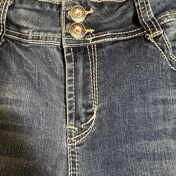Wallflower Women Luscious Curvy Fit Denim Jeans Size 11 Bling Pockets Distressed - Picture 5 of 7
